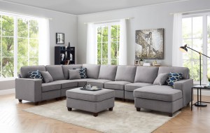 Bộ sofa góc lớn chất liệu vải mã SG145