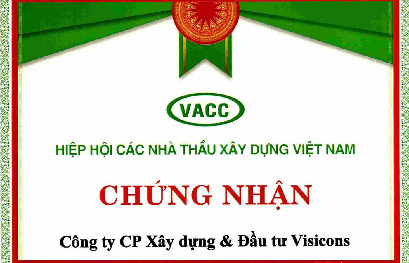 Chứng nhận Hiệp hội các nhà thầu xây dựng Việt Nam