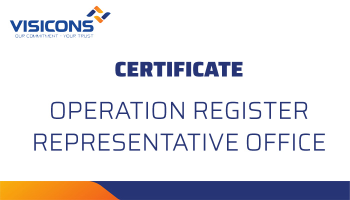 Disclosure of information about the Certificate of Operation Registration of the representative office in Ho Chi Minh City