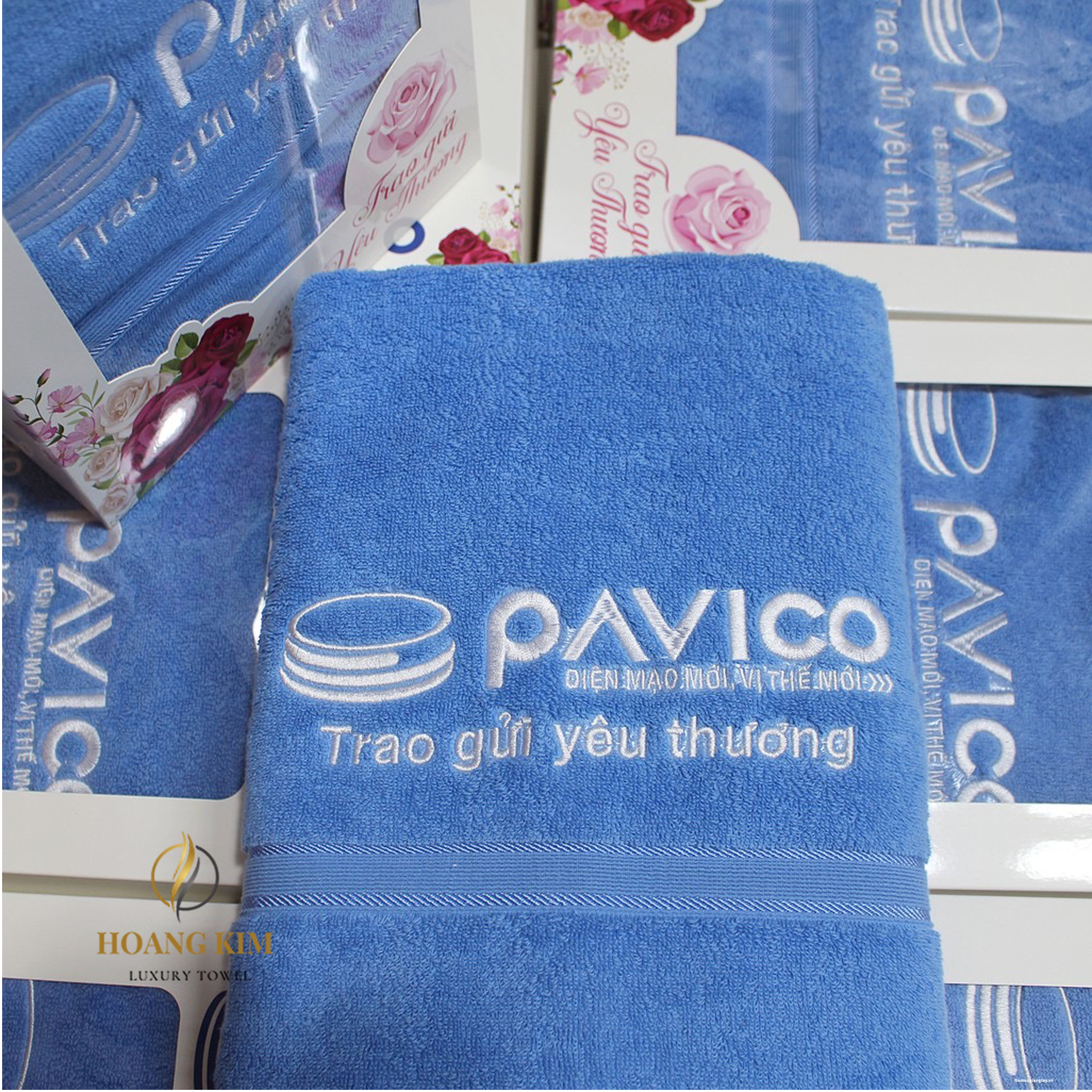 Sét khăn tắm thêu logo PAVICO 